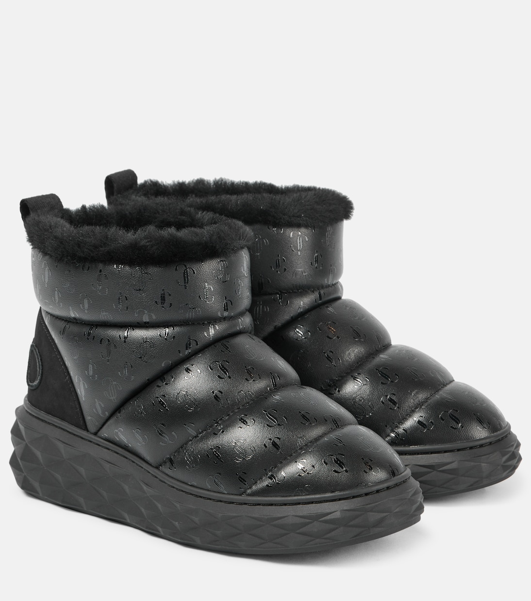 Кожаные зимние ботинки Xan с подкладкой из овчины Jimmy Choo, V Black Mix