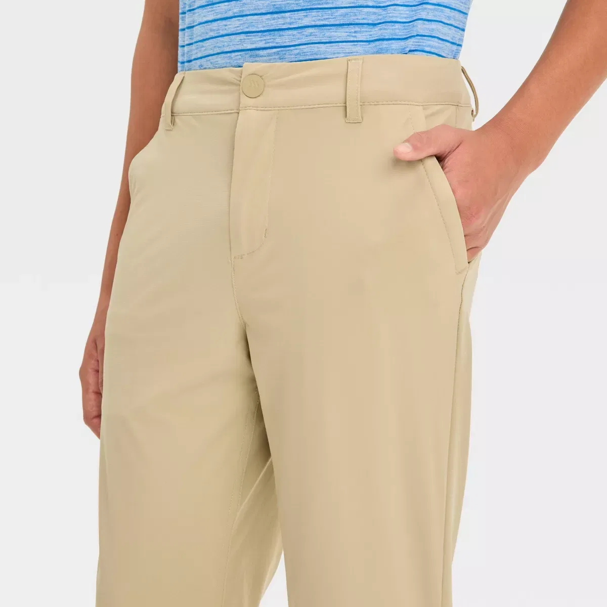 Детские брюки для мальчиков из трикотажа All In Motion, Light Khaki — фото 3