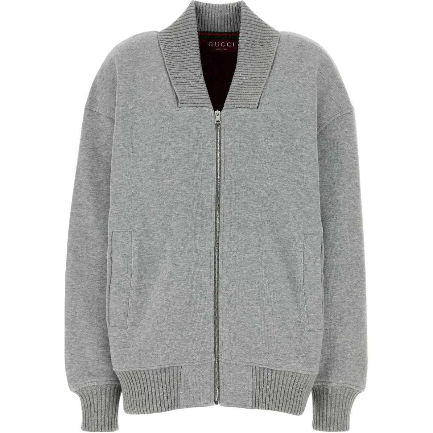 Женская куртка из джерси с деталями Web Gucci, GUCCI, Gray