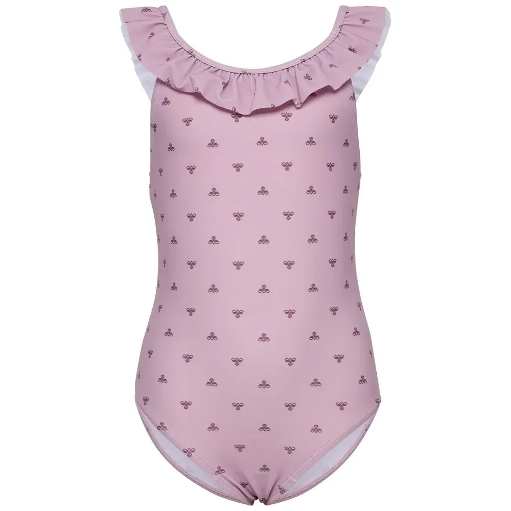 Купальник с воланами Hummel Bee Aop Frill, розовый
