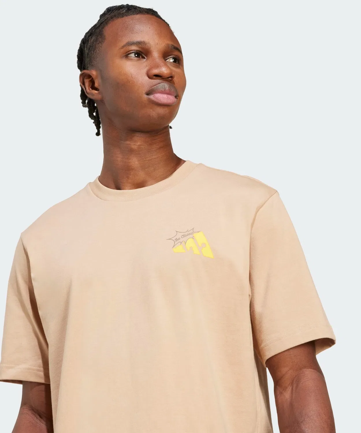 Мужская футболка с принтом Grill Cheese Graphic T-Shirt Adidas, Beige — фото 3