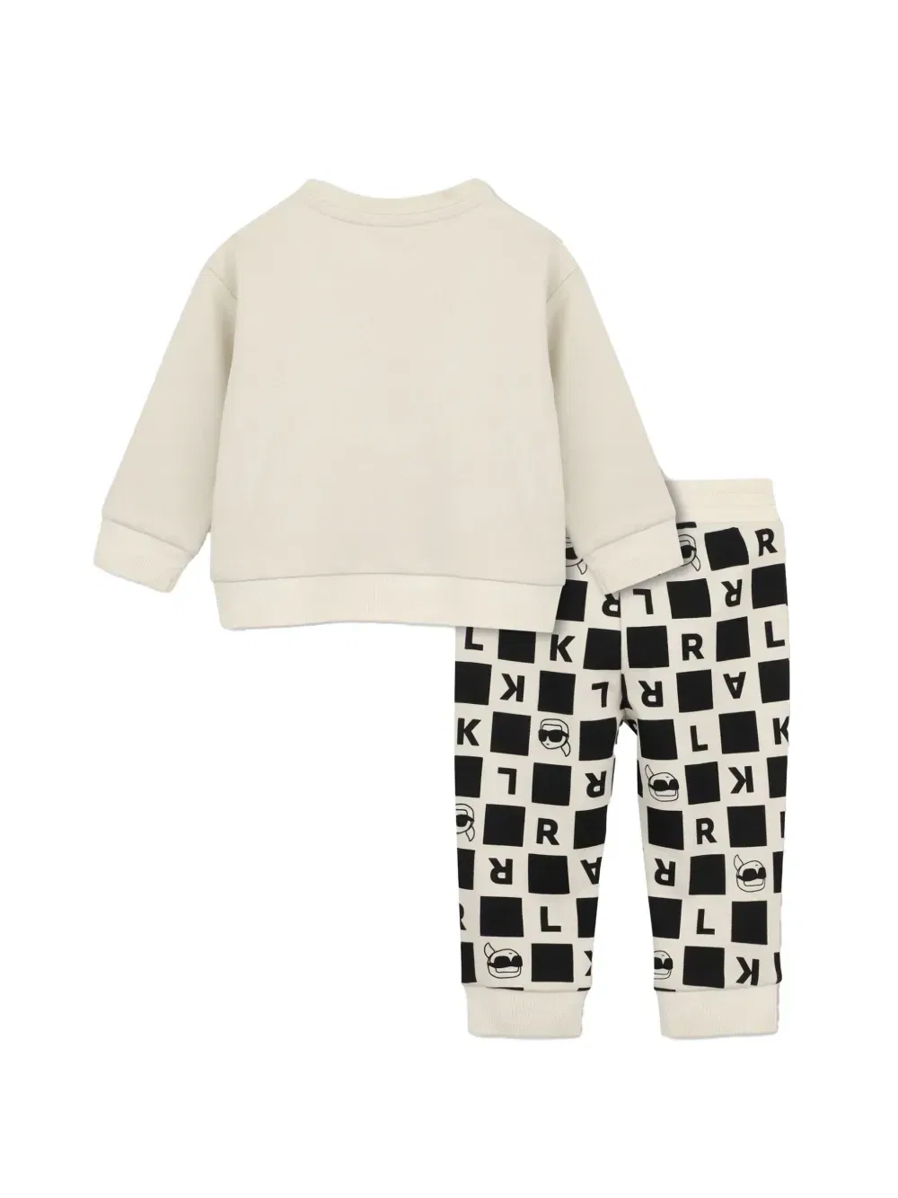 Комплект из толстовки и брюк с логотипом Karl Lagerfeld Kids, бежевый — фото 2