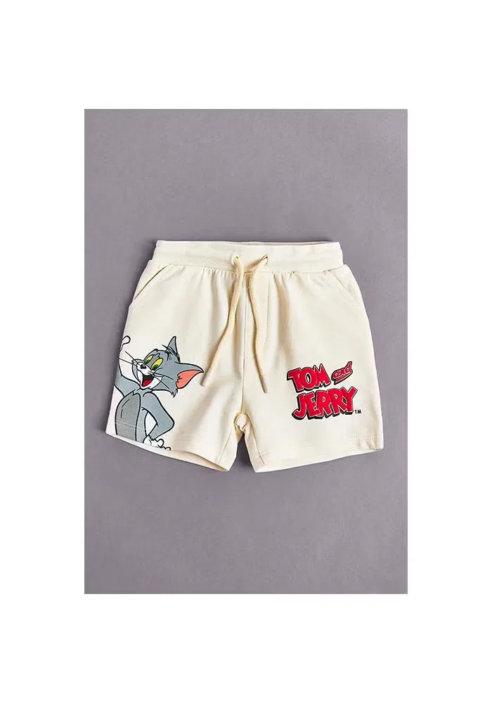 Комплект футболка и шорты с принтом Tom & Jerry R&B, кремовый — фото 3