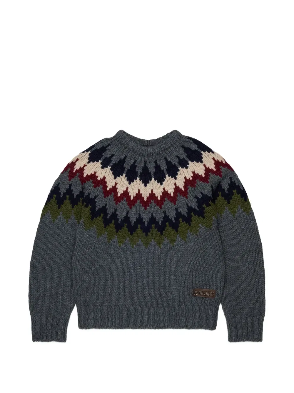 Жаккардовый свитер Dsquared2 Kids, серый
