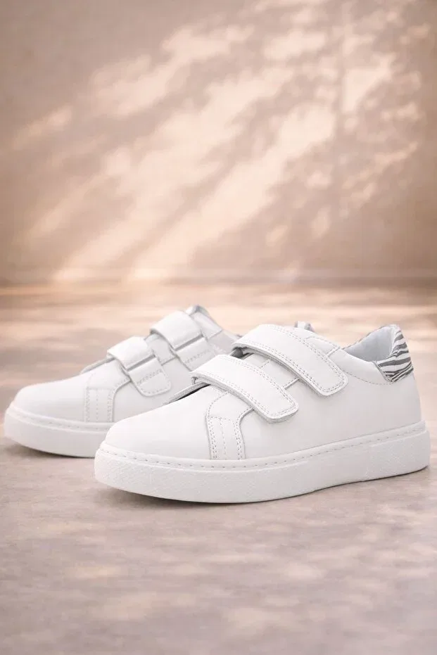 Детские кеды для девочек с ортопедической стелькой Hapshoe, White