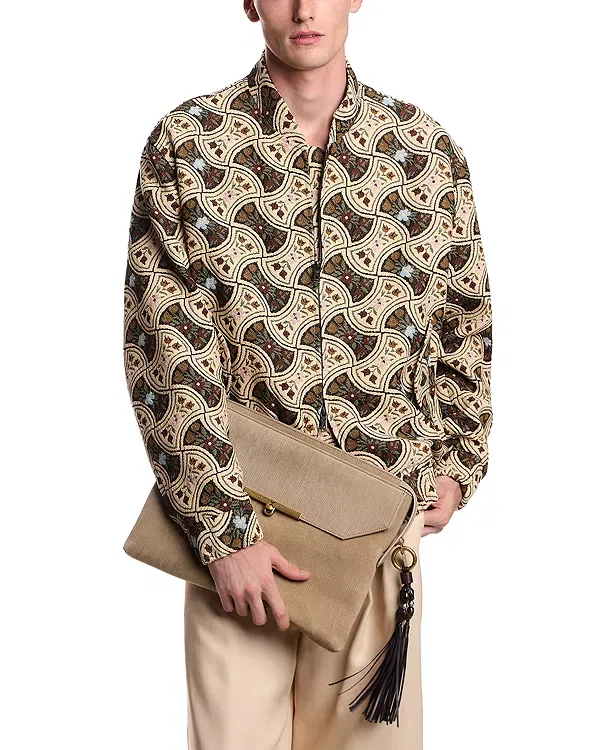 Мужская куртка-бомбер с цветочным жаккардом Emporio Armani, Green/Tan