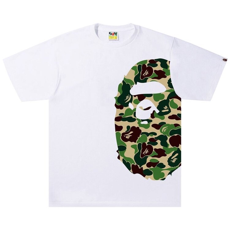 

Футболка BAPE ABC Camo Side Big Ape Head Tee 'White/Green', белый