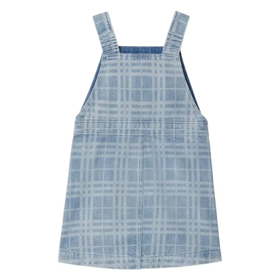 Платье джинсовое с принтом Martine Checked Denim Dress Burberry, Pale Blue Ip Check — фото 2