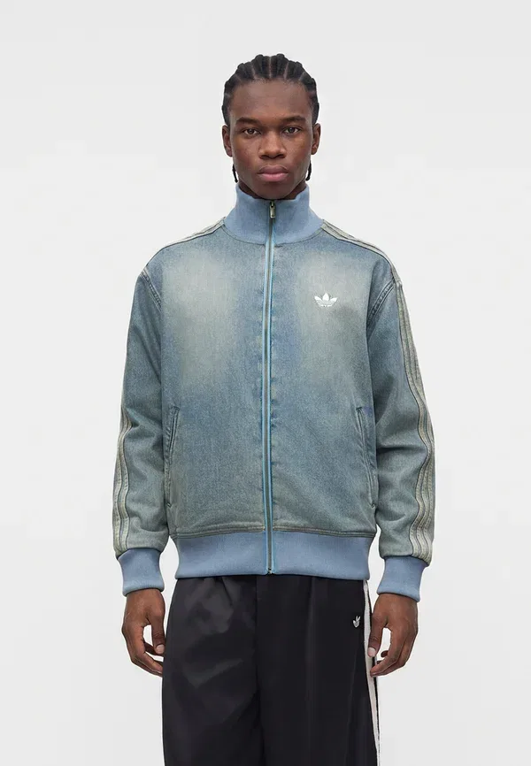 Джинсовая куртка с вышивкой Adidas Originals, синий
