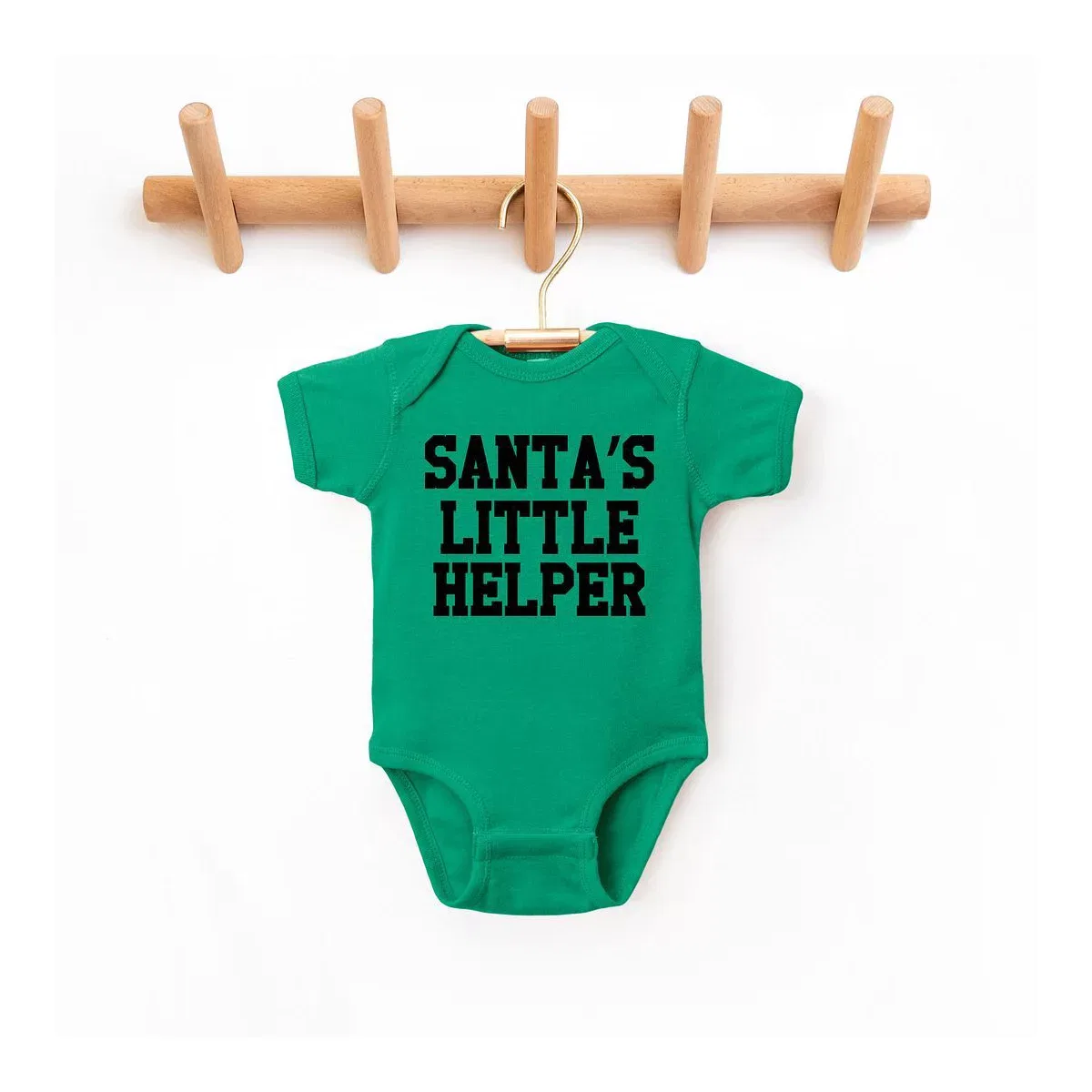 Детский боди с коротким рукавом Santa's Little Helper Words The Juniper Shop, Kelly
