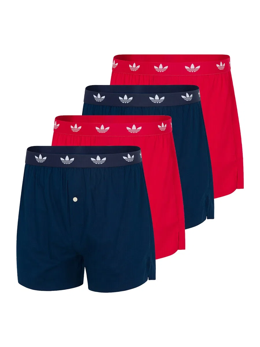 Боксерские шорты ADIDAS ORIGINALS 'Comfort Cotton Woven' темно-синего и красного цвета