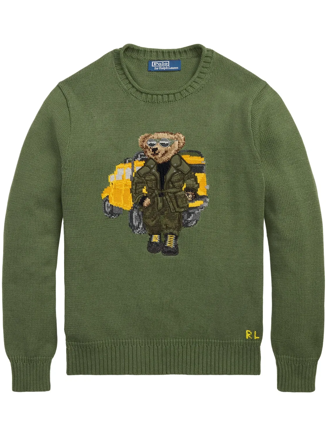 Polo Ralph Lauren Джемпер с мотивом медвежонка зеленый