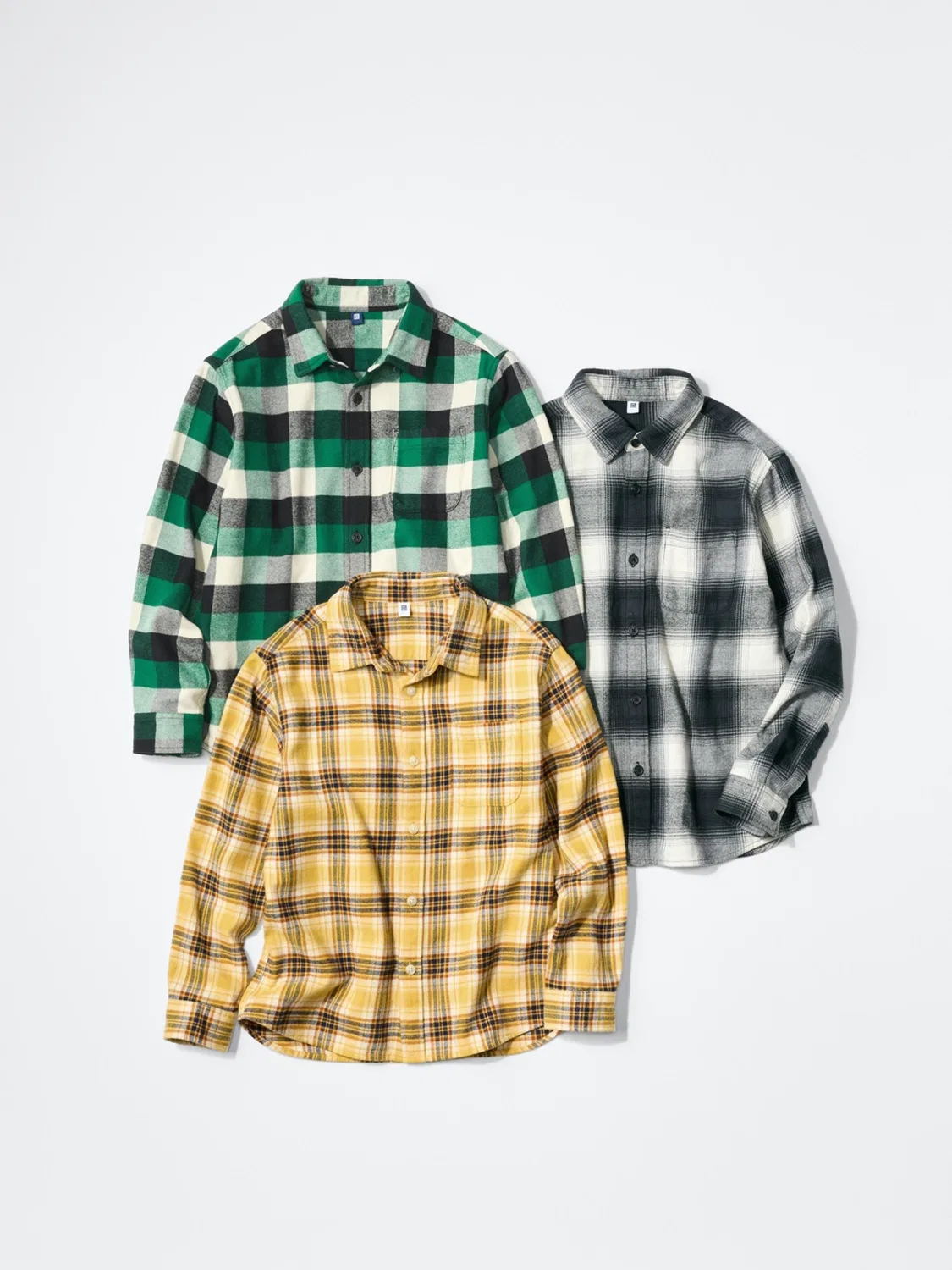 Детская рубашка в клетку с длинным рукавом из фланели Uniqlo, красная — фото 4