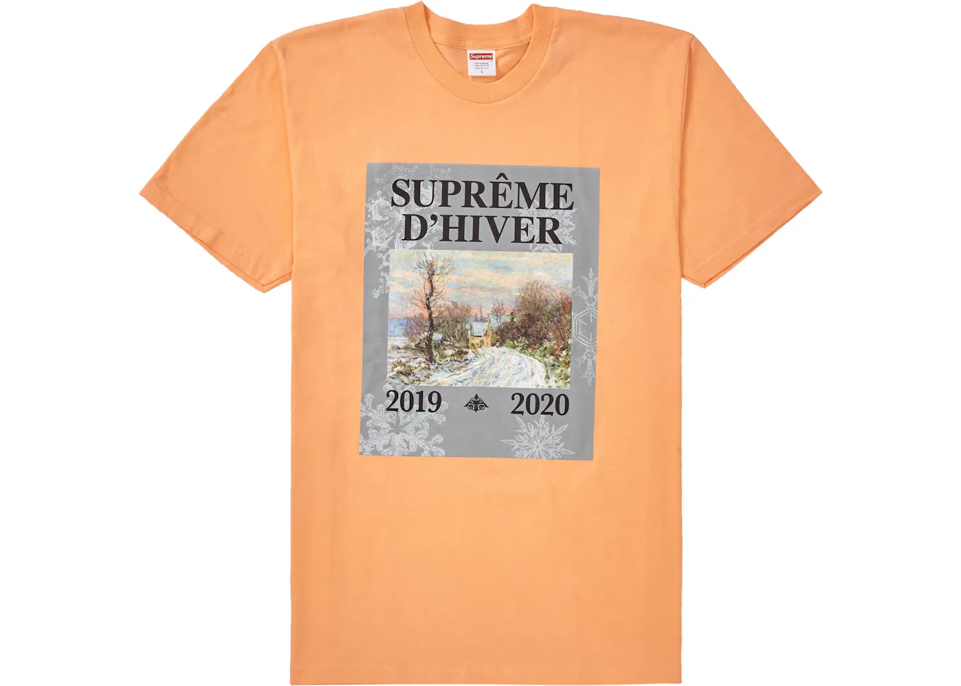 Мужская футболка с принтом Supreme D'Hiver, персиковый
