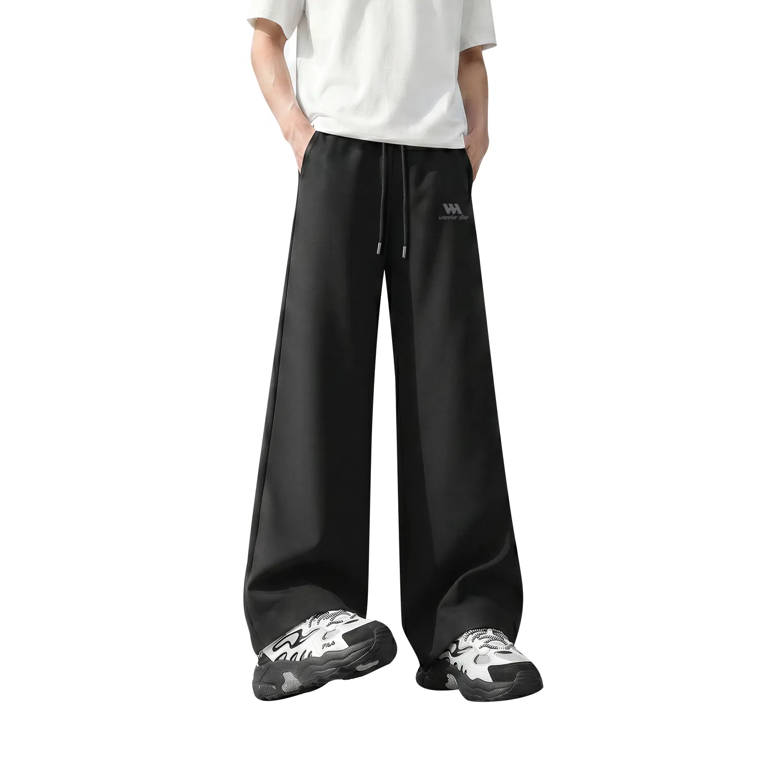 Женские повседневные брюки прямого кроя тонкие из льняного шелка [Summer Ice Silk Upgraded] Black WARRIOR