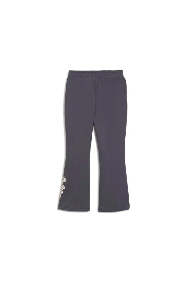 Детские спортивные штаны для девочек широкие с принтом Puma Kids, Galactic Gray — фото 3