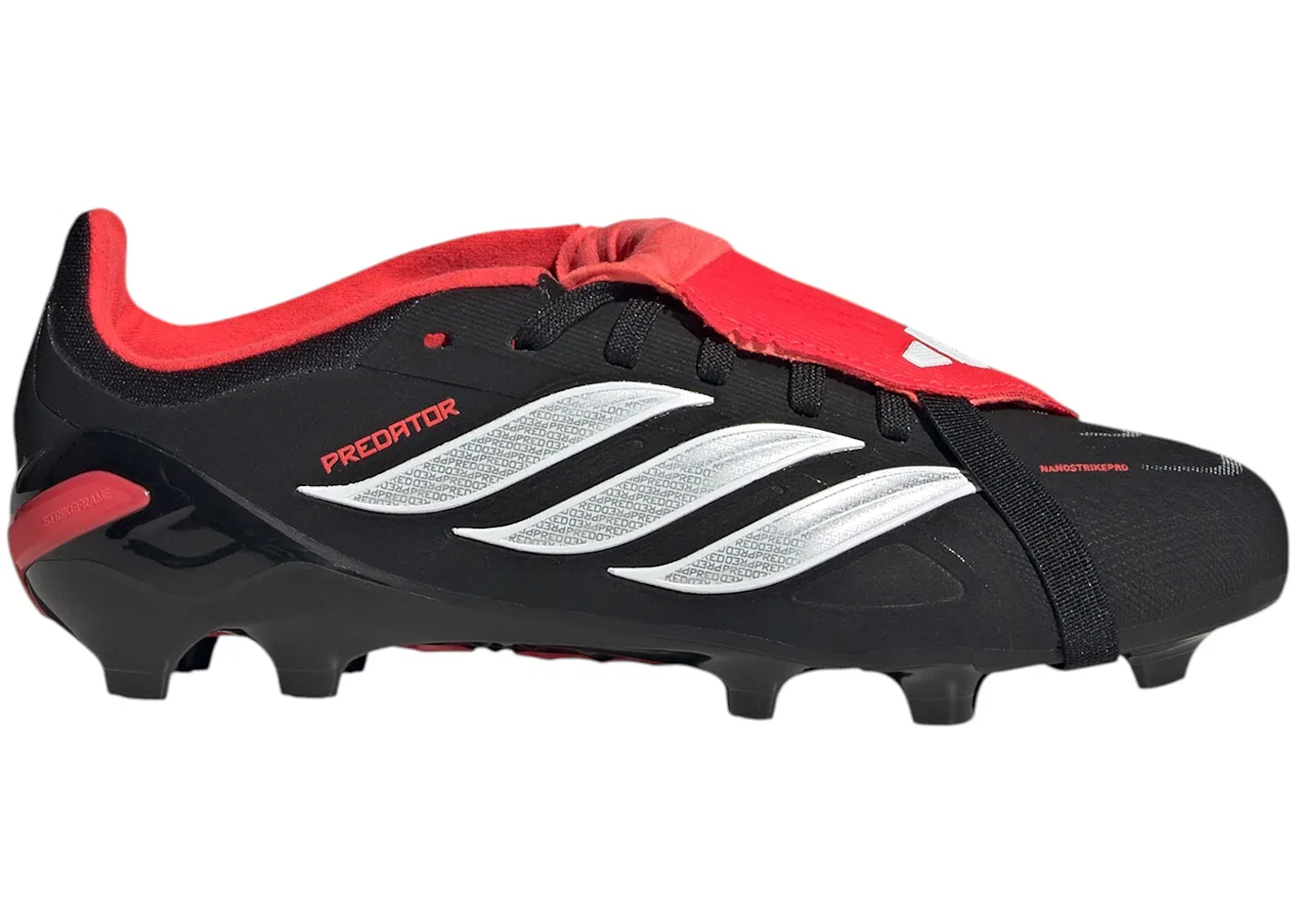 Детские бутсы с закрытой пяткой Predator Elite Fold-Over Tongue FG Adidas, Core Black/Cloud White/Lucid Red