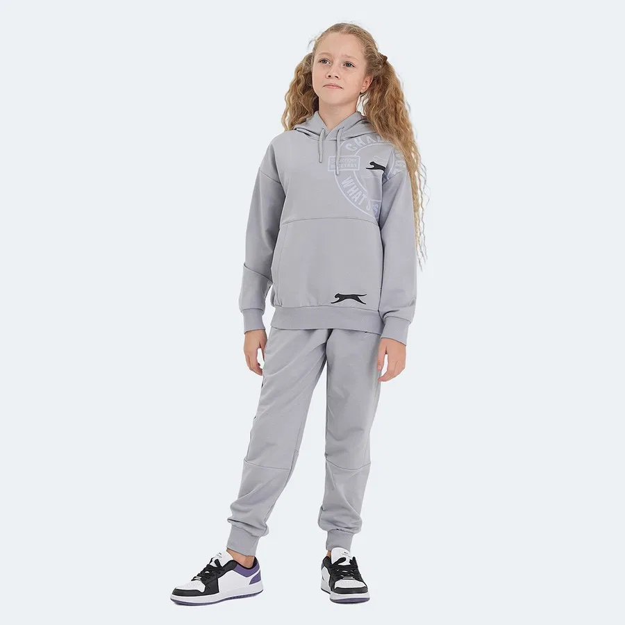 Детский спортивный костюм с капюшоном и кенгуру-карманом Slazenger LISEY, Черный — фото 3