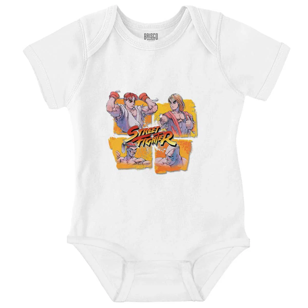 Детское боди-комбинезон с коротким рукавом Street Fighter Ryu Ken Sagat Adon Brisco Brands, White