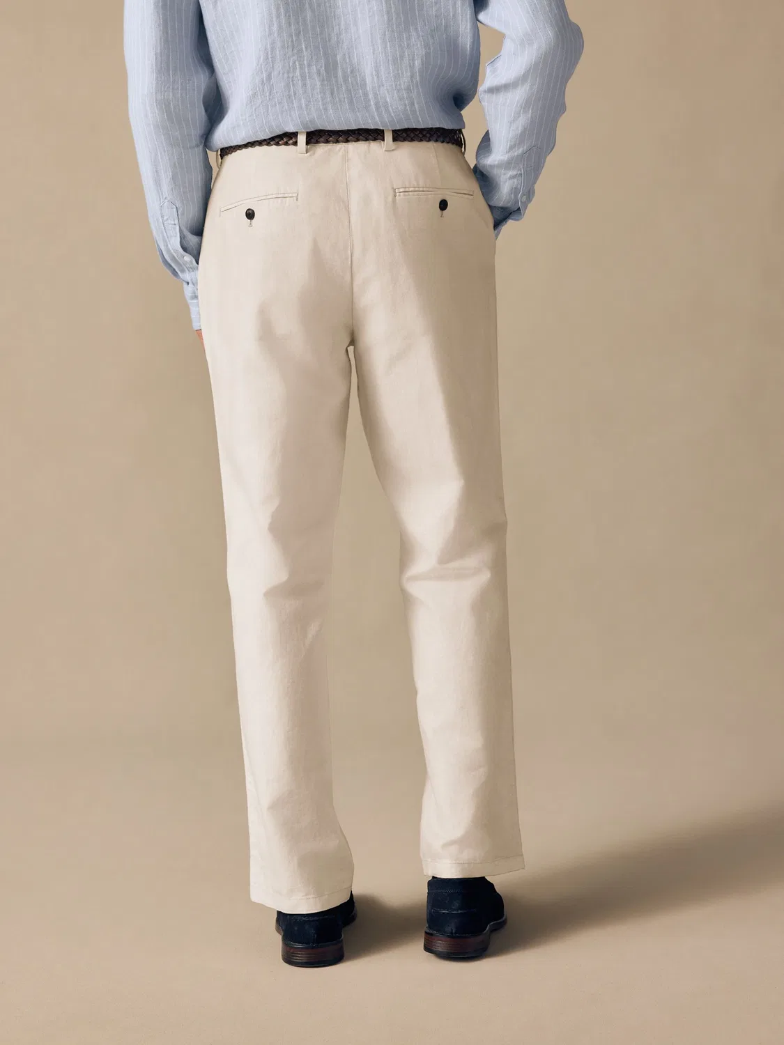 Брюки из льна и хлопка Regular Fit Next, экрю — фото 3
