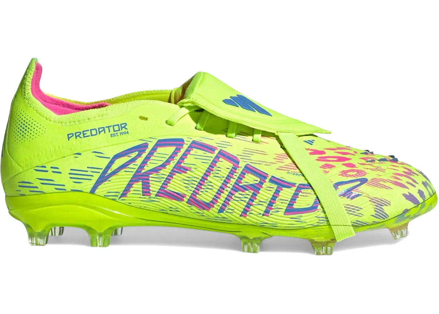 Детские бутсы Predator Elite Foldover Tongue FG Adidas, Lucid Lemon/Lucid Pink/Blue Fusion
