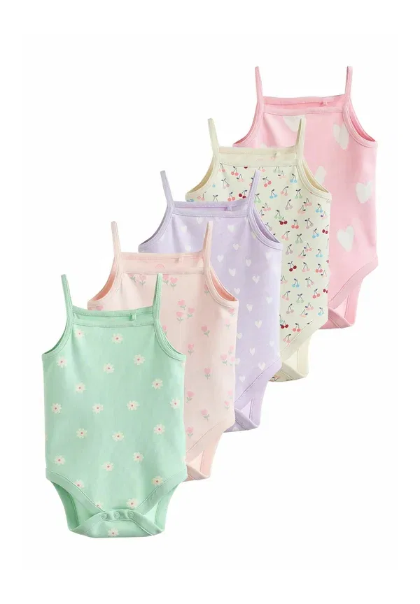 Комплект боди с принтом Regular fit - vest baby bodysuits 5 pack, Next, Pink, розовый