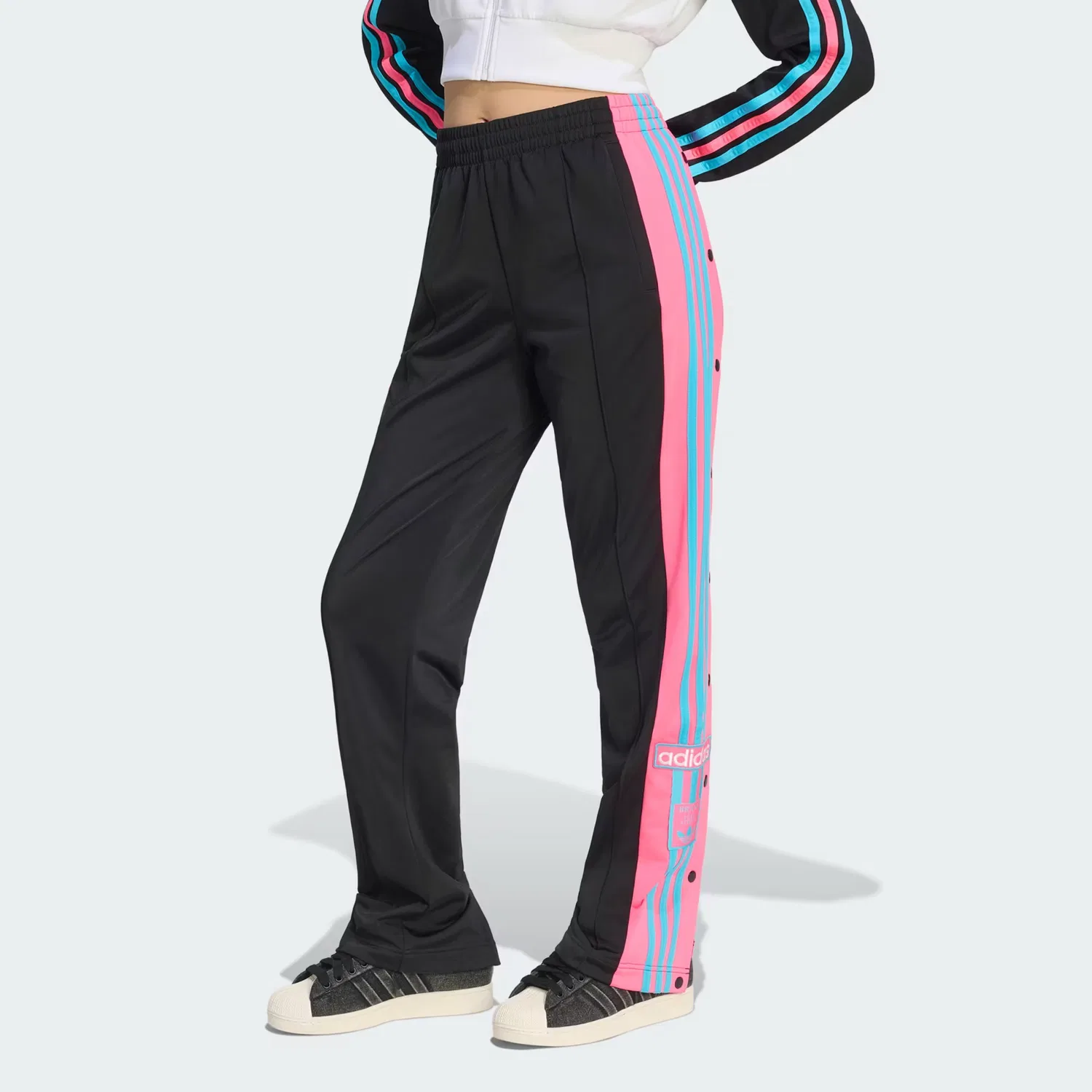 Женские спортивные брюки свободного кроя Adibreak Adidas Originals, черный/lucid pink/samba blue