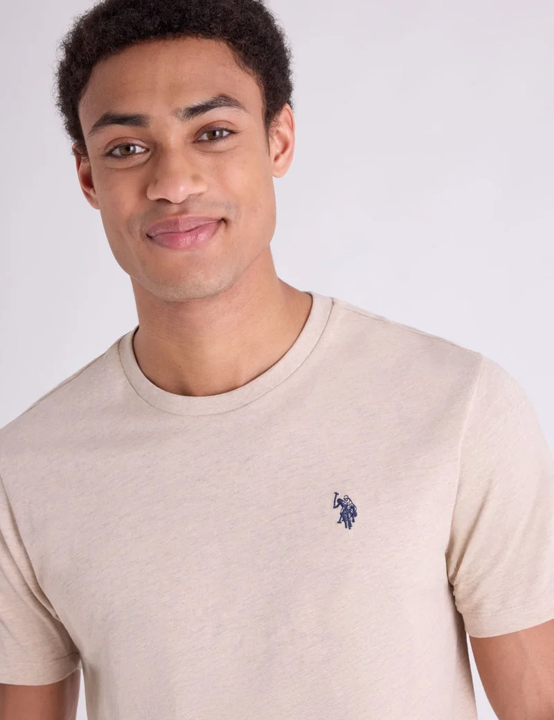 Футболка U.S. Polo Assn Solid Crew Neck, бежевый — фото 3