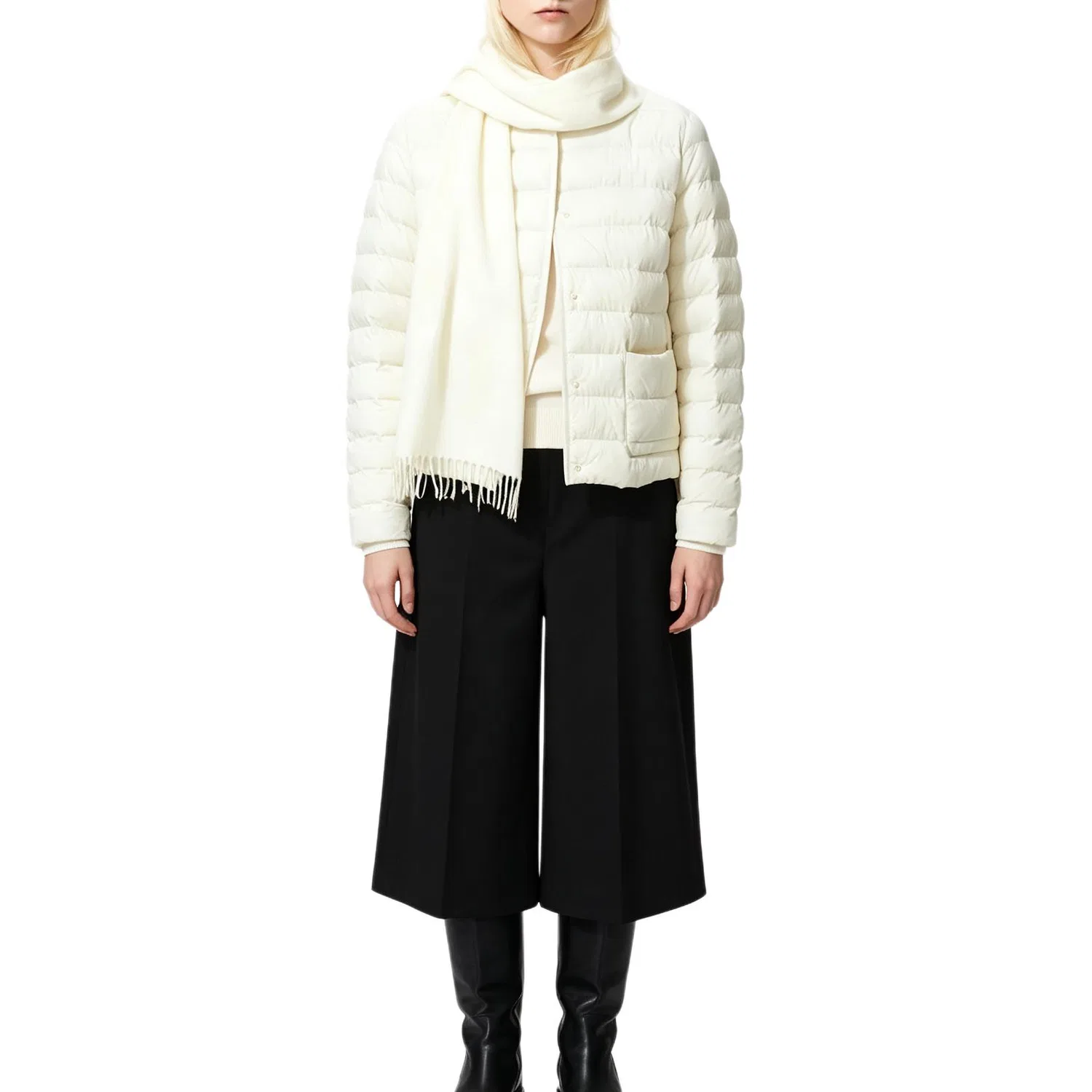 Женский пуховик PUFFTECH с умеренным кроем, UNIQLO, Ecru