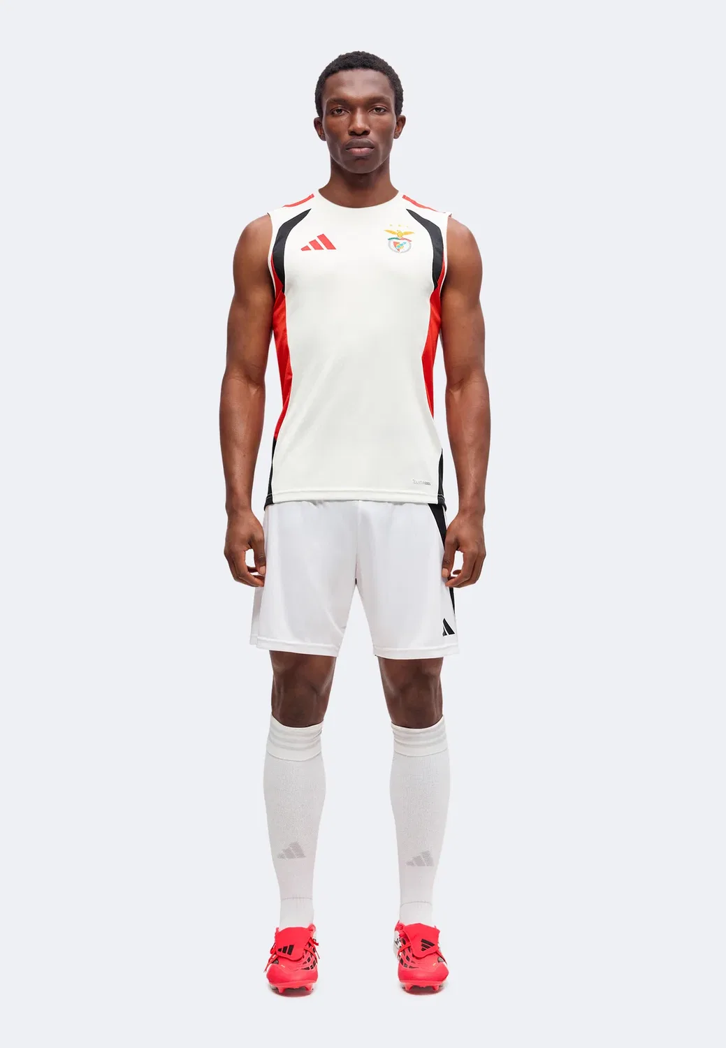 Sl benfica tiro26 соревнование без рукавов - клубная форма Adidas Performance, Cloud White/Red — фото 2