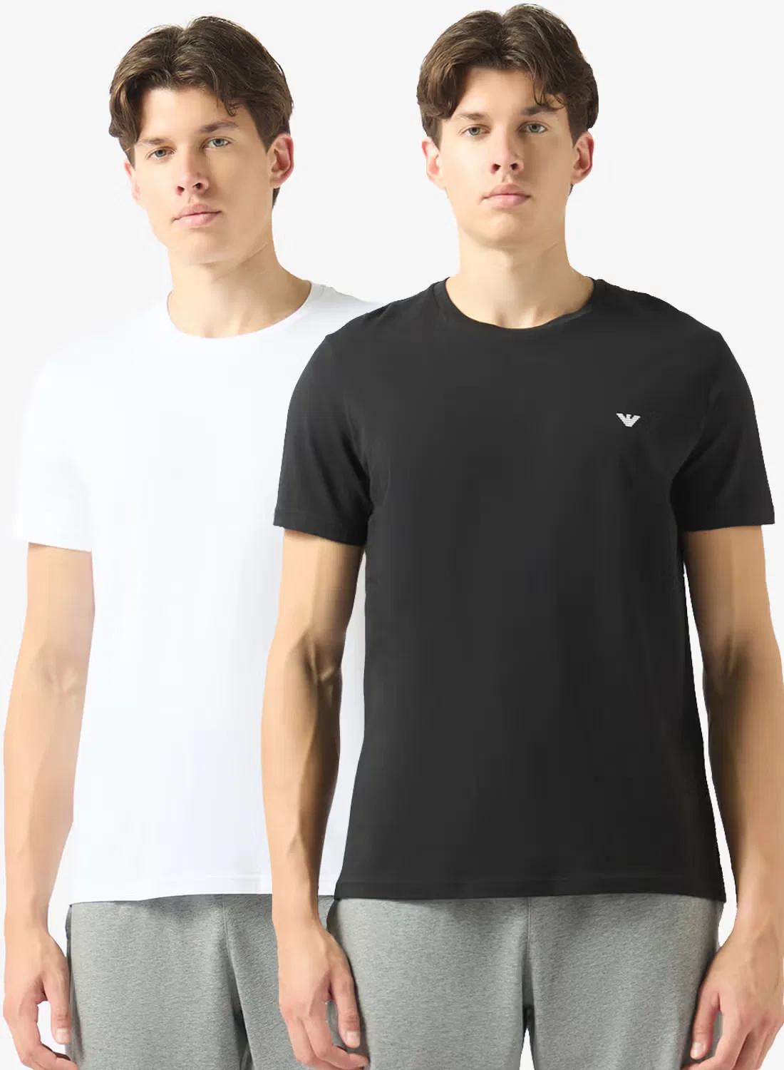 Футболка с логотипом, комплект 2 шт Emporio Armani, черный