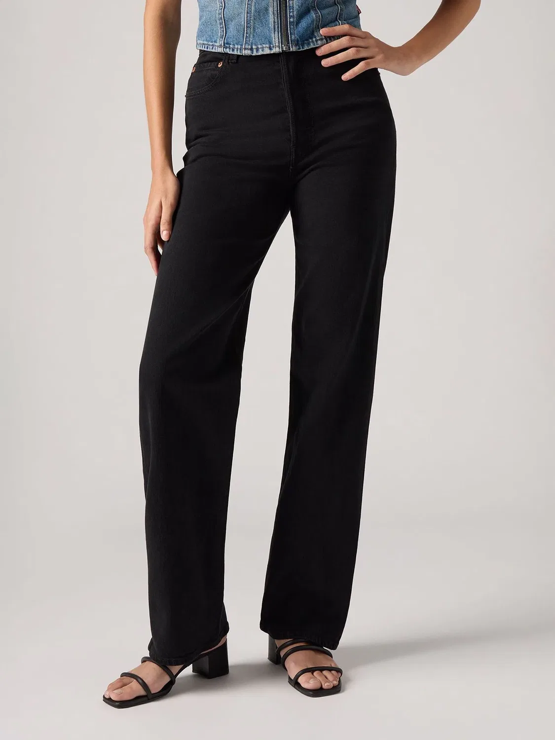 Джинсы с высокой посадкой Ribcage Full-Length Levi's, черный