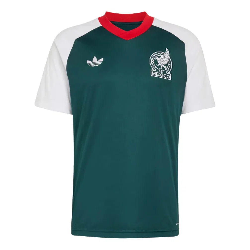 Мужская футболка Adidas Mexico 26 Away Pre Match Jersey Asia Sizing White Aurora Ivy, зеленый