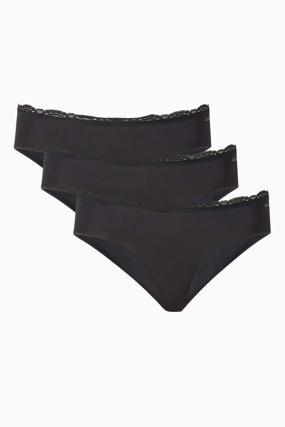 Трусы-хипстеры с кружевной отделкой комплект из 3 штук Calvin Klein, черный