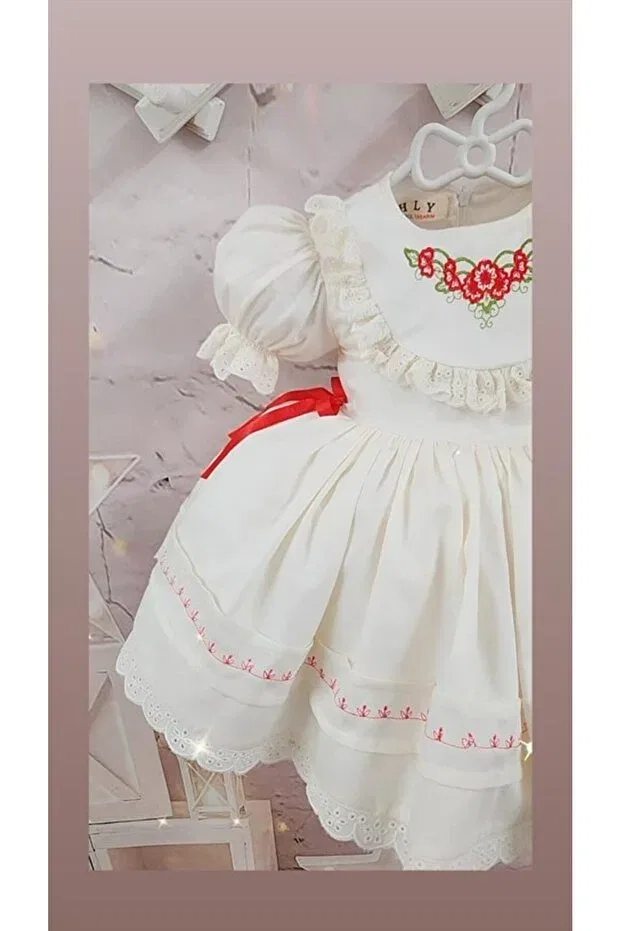 Детское платье для девочек с кружевом Linarookids, Nude Color — фото 2