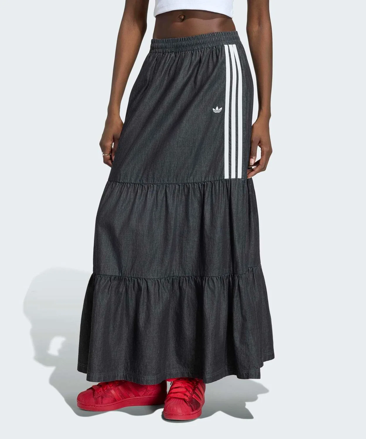 Женская джинсовая юбка с принтом Summer Glow Adidas Originals, Black