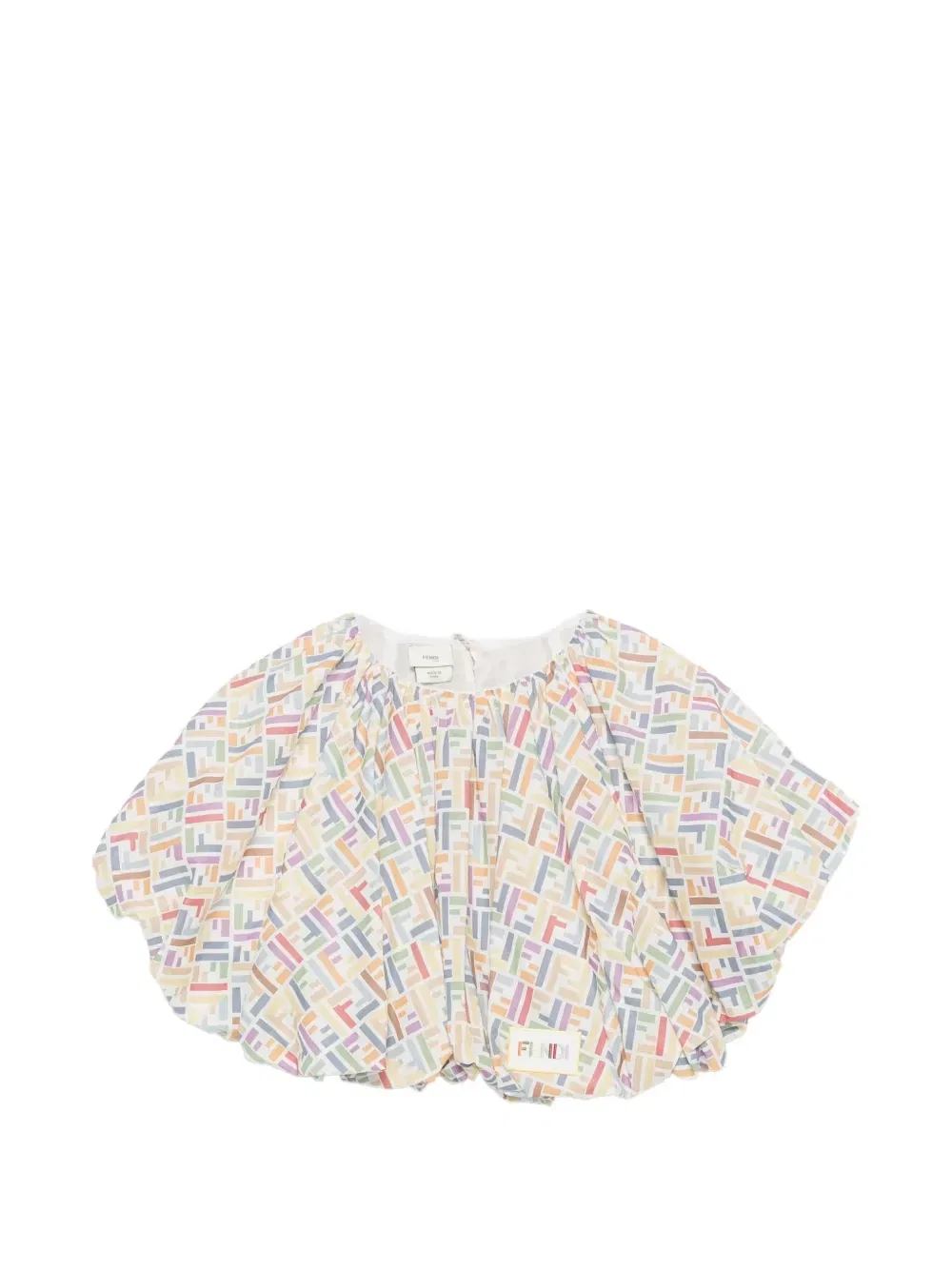 Блузка с логотипом Fendi Kids, бежевый