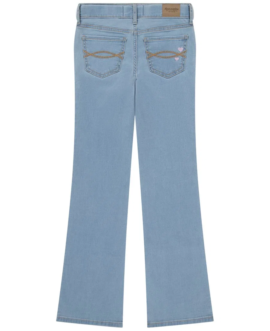 Джинсы клеш с низкой посадкой Girls' 5-16 Low Rise Bootcut Jeans abercrombie kids, Dark Blue — фото 2
