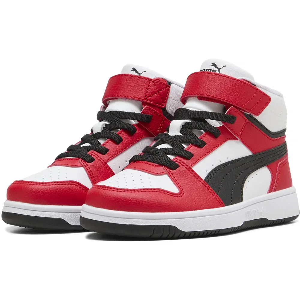 Детские кроссовки для девочек с высоким берцем Rebound Slam Mid AC+ Puma, Red — фото 2