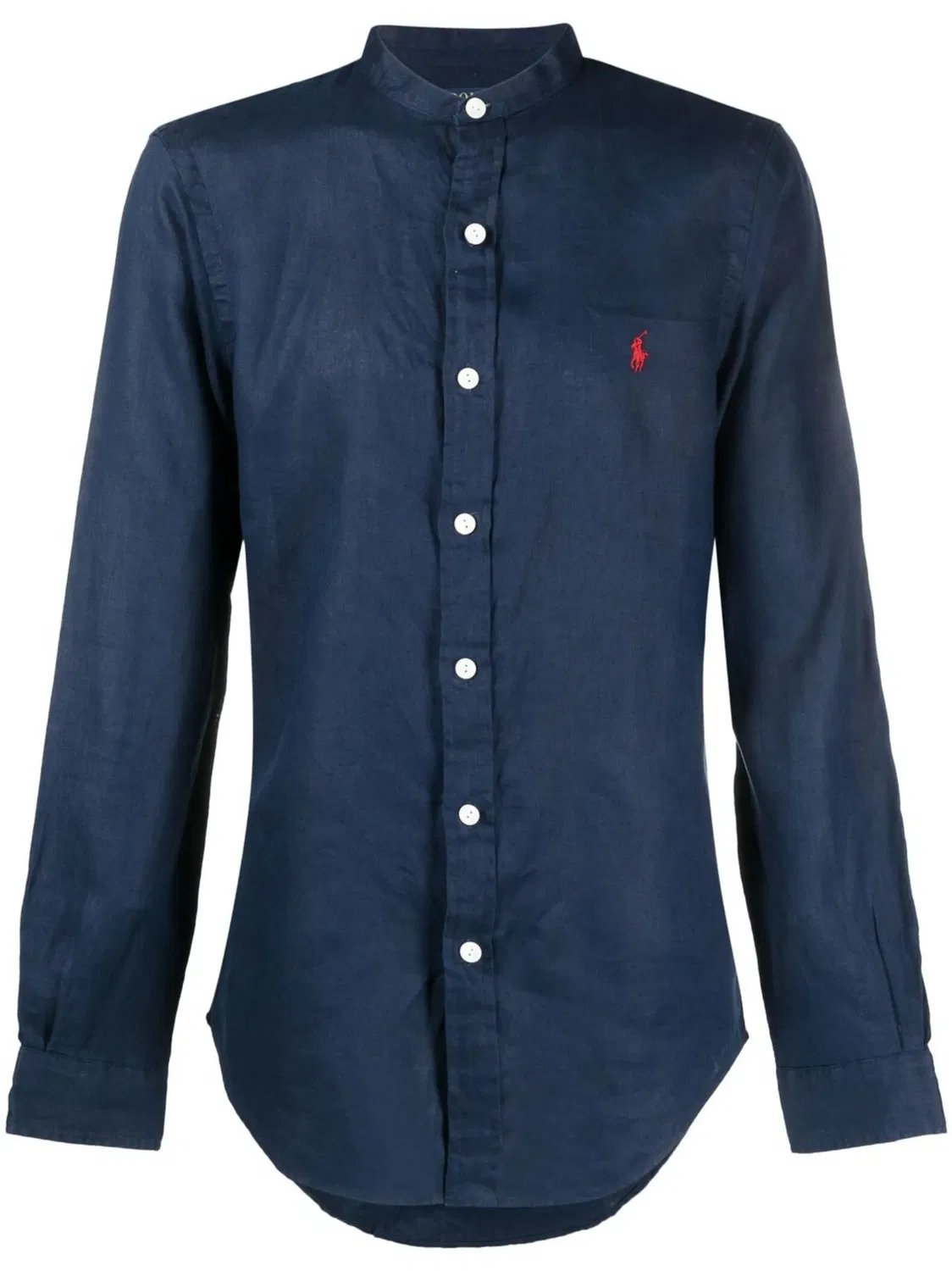 Рубашка из льна с логотипом Pony Polo Ralph Lauren, синий