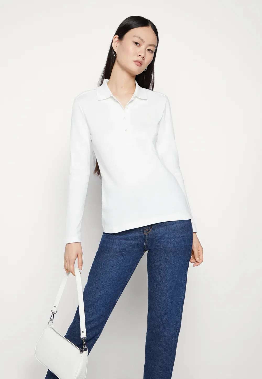 Рубашка поло Lacoste PF5464_240 Flour, с вышивкой, бежевая — фото 4