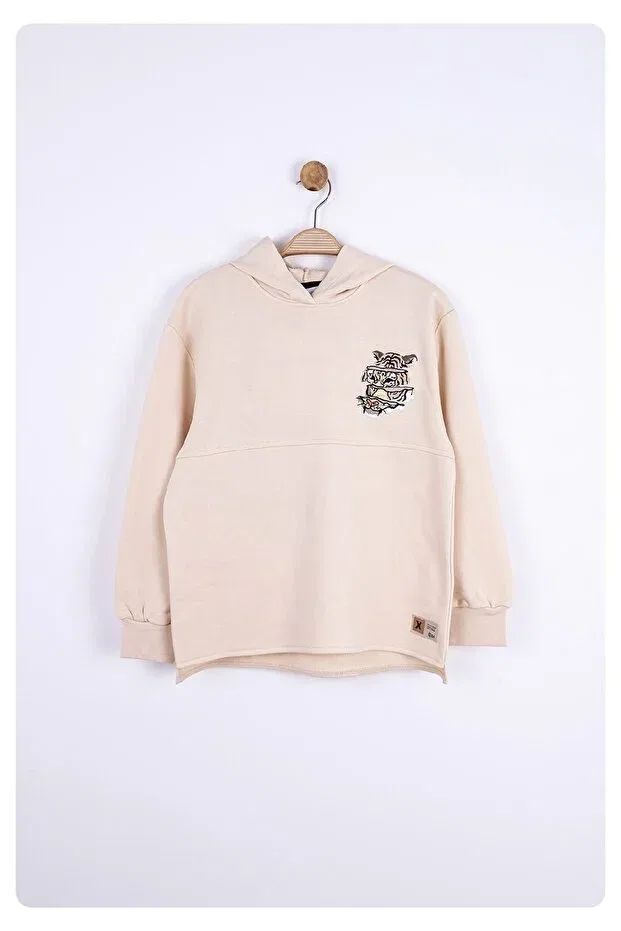 Детское худи для мальчиков с вышивкой Limi boy tiger embroidery sweat Nk Kids, Cream