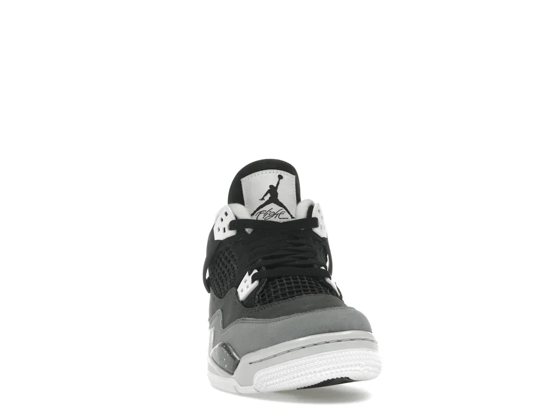 Детские кроссовки Lifestyle с сетчатым верхом Jordan 4 Retro, Black/White/Anthracite/Black/Pure Platinum — фото 2