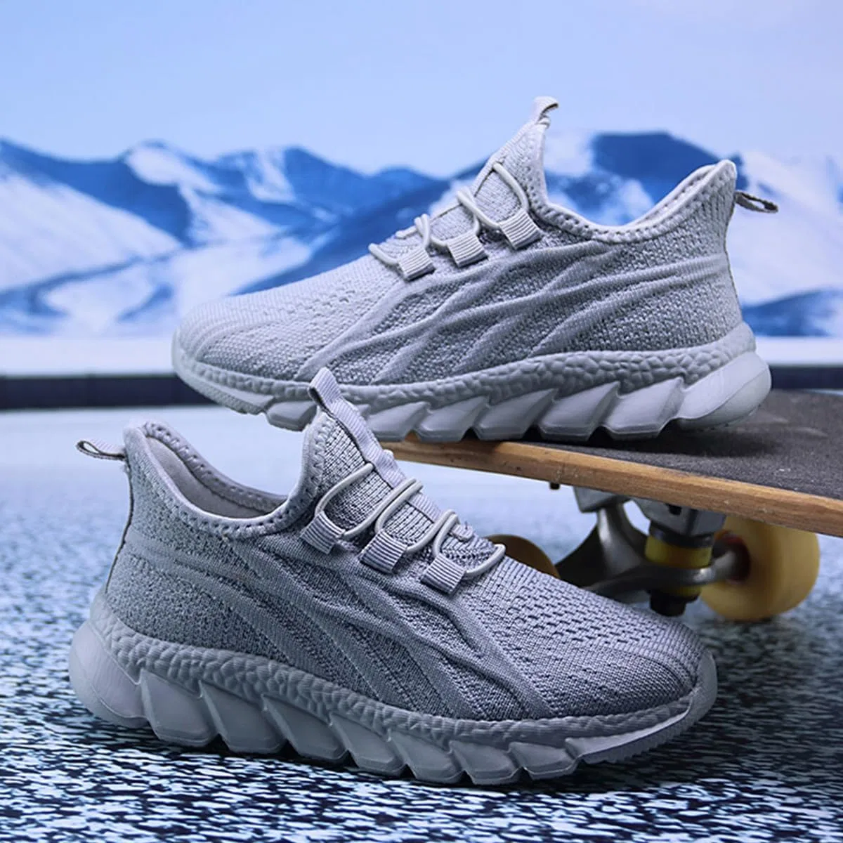 Детские кроссовки для мальчиков с принтом DLWKIPV, Light Gray Blue — фото 2