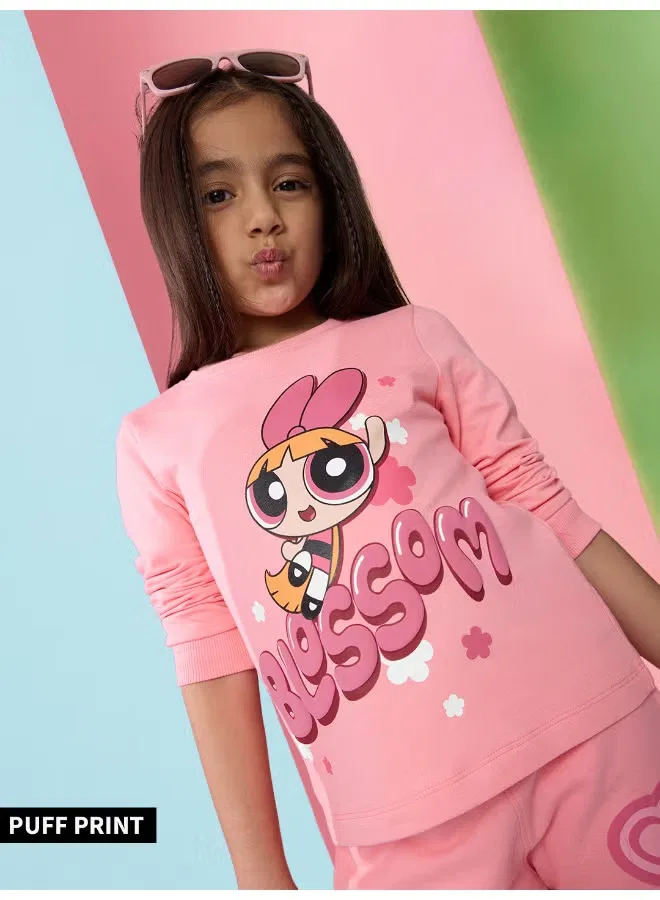 Комплект футболка с длинным рукавом и леггинсы Powerpuff Girls Blossom The Souled Store, розовый