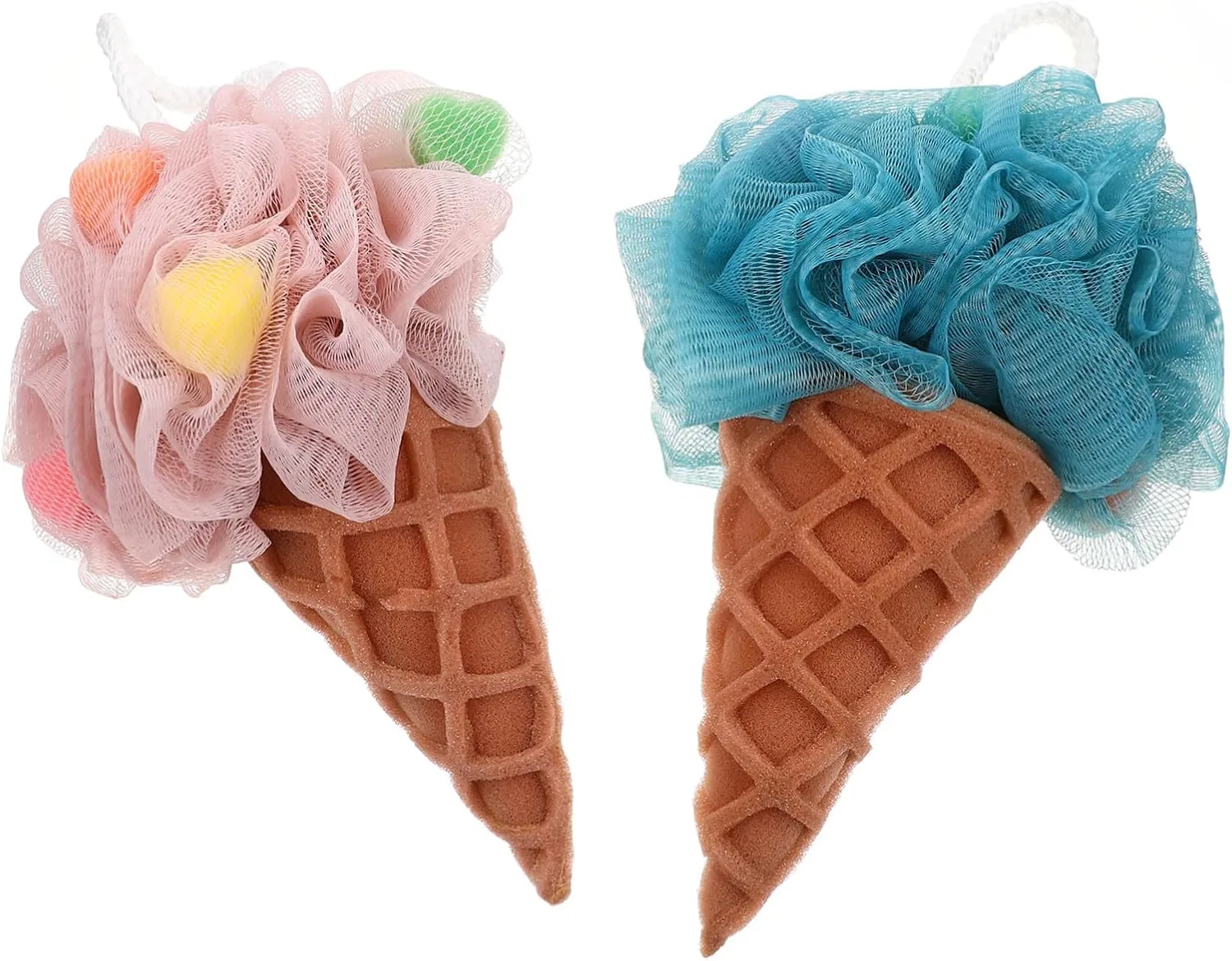 Мочалка для душа Ice Cream Design, STOBAZA, 2 шт, 80 г, Blue