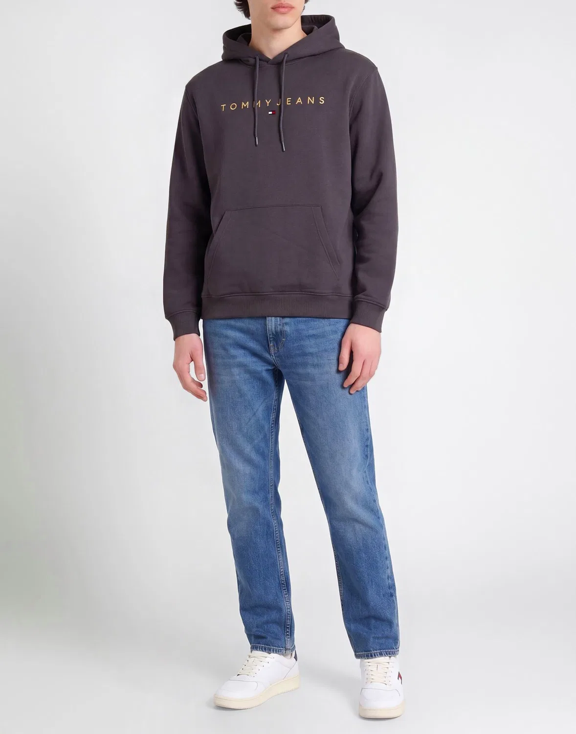 Мужской свитшот на флисе с капюшоном Tommy Hilfiger, серый — фото 2