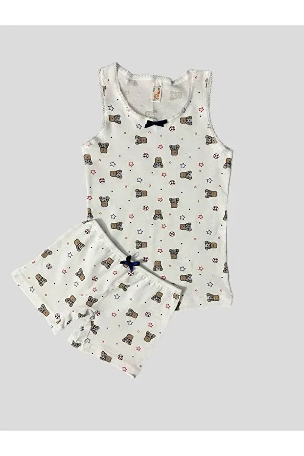 Детский комплект для девочек с принтом Elmas Kids, White