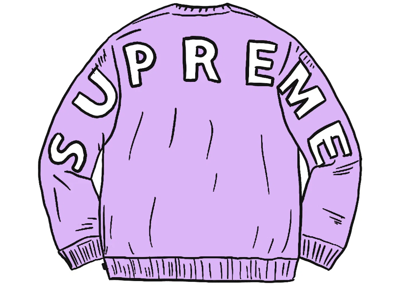 Мужской свитер с надписью Supreme Back Logo, Lilac