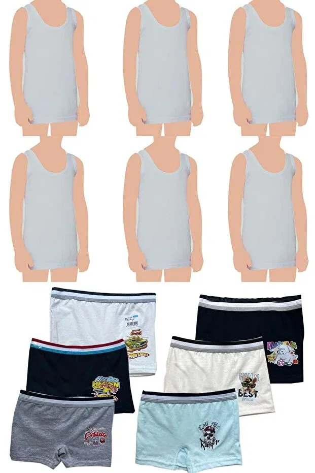 Детский комплект трусов для мальчиков хлопковый Belifanti Collection, Gray-Mixed